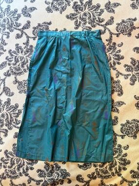 Teal Printed Midi Skirt